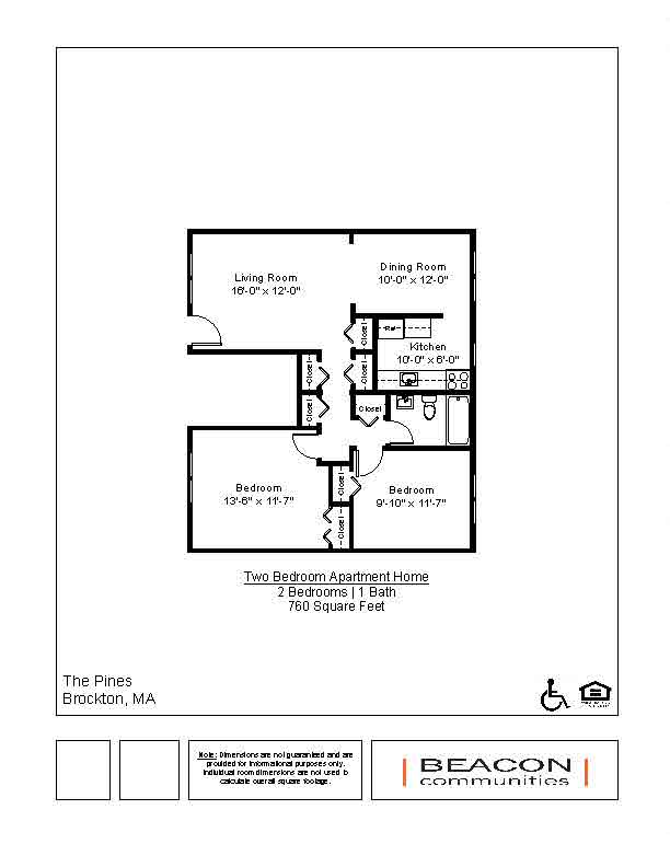 Two Bedroom Apartment Home  at The Pines, Brockton